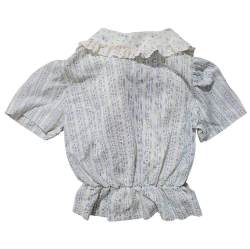 Vintage Girls Dress & Top Set Shabby Chic Prairie Calico Floral Cottagecore 8 - Picture 3 of 16